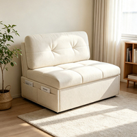 Canapé-lit pliable durable 3 en 1 avec coussin capitonné, structure en métal, tissu résistant aux griffures de chat, housse amovible multicolores