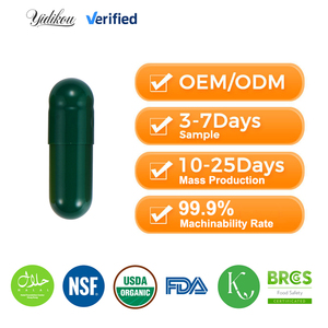 Op maat gemaakte farmaceutische donkergroene lichtgroene lege harde gelatine harde capsule met enterische coating, maat 1 - Product Image 1