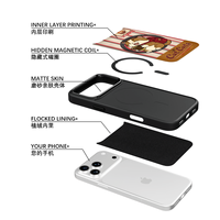 Coque de téléphone AG Feeling Black Edge avec motif chat café doré pour iPhone 17, 17 Pro Max, 16 Pro, 15, 15 Pro Max, 15 Pro, 14 Pro Max – Coque magnétique