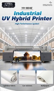 1804 UV Hybrid 4Printhead I3200 Digital Large Printer New Fully-Automatic <b>Refillable</b> <b>Ink</b> for Banners Backlit - Product Image 2