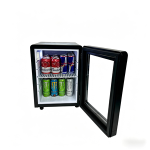 NE-21CR Round Corner 21 Liter Small Mini Fridge Lockable Beverages Display Compressor <b>Compact</b> <b>Refrigerator</b> - Product Image 1