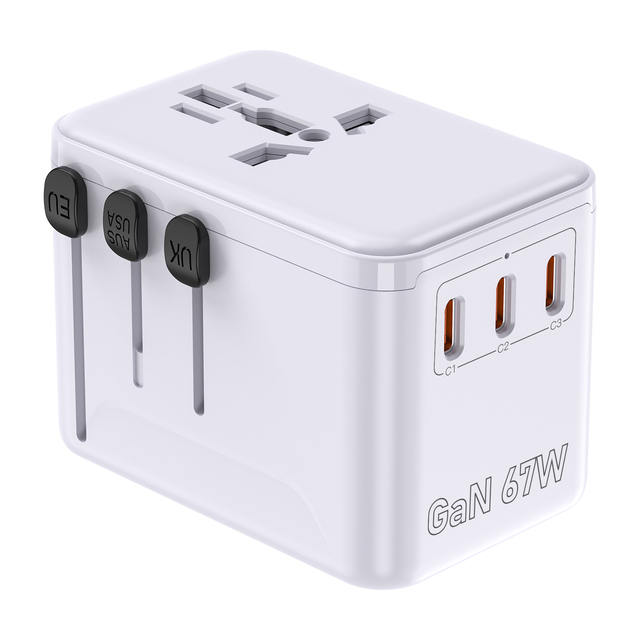 67W GAN International Universal Travel Adapter Mobile Charger Multi Power Plug Socket Traveling Plug Type c Mobile Accessories