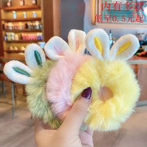 Großhandel Niedliche Plüsch-Hasenohren Elastische Haarbänder Damen Flauschige Hasenohren Scrunchies Großhandel - Product Image 2