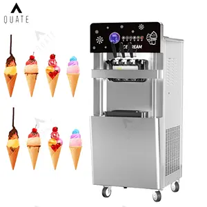 Macchina per gelato Desktop tre gusti corpo in acciaio inossidabile facile da pulire macchina per gelato morbido commerciale