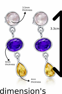 Boucles d'oreilles élégantes en argent sterling multi-pierres – Boucles d'oreilles scintillantes et stylées pour femmes et filles, bijoux de mode haut de gamme pour un usage quotidien - Product Image 2