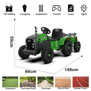 <span class=keywords><strong>Tracteur</strong></span> électrique à 6 roues pour enfants 12v grande taille <span class=keywords><strong>jouet</strong></span> de voiture télécommandé pour enfants de 2 à 4 ans fabriqué en plastique durable - Product Image 2