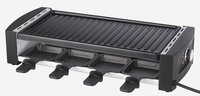 Grill électrique à raclette 8 personnes avec plaque PTFE, thermomètre, barbecue d'intérieur sans fumée 1200W, usage domestique, économe en énergie