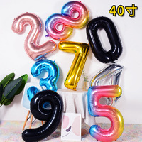 Ballons en feuille d'aluminium numériques de 40 pouces, emballage individuel en carton de luxe, ballons géants 0-9 pour la décoration de fête