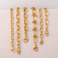 Pulsera de cadena básica clásica de acero inoxidable para mujer, chapado en oro, joyería transfronteriza de alto nivel que no se desvanece