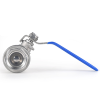 Válvula de Bola de Acero Inoxidable SS304 SS316 de Fábrica Tipo L y T NPT 3/8" 1" Pulgada WOG de Paso Completo Roscada