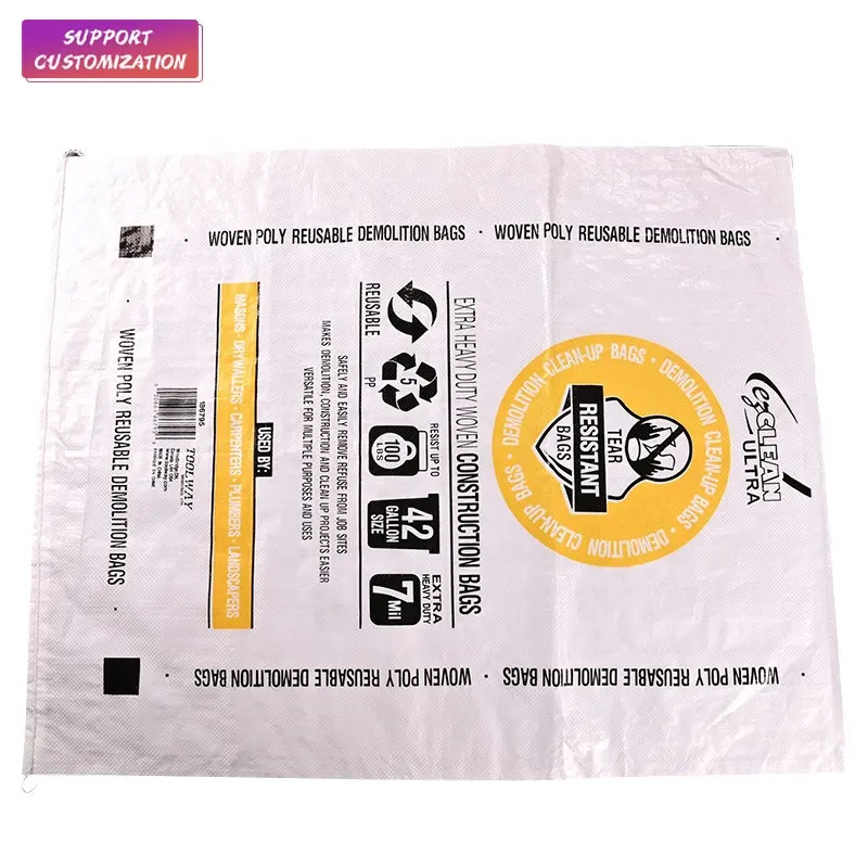 New White Plastic Pp Woven Bag Packaging Rice Corn Grain Seed 20Kg 45Kg 25Kg Pp Woven Bags