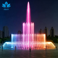 Fontaine d'eau paysagère rotative multi-formes à LED en acier inoxydable DEWY 304