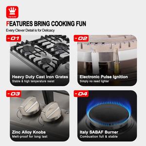 <span class=keywords><strong>GASLAND</strong></span> Table de cuisson au gaz en acier inoxydable à 4 brûleurs de 30 pouces - Product Image 2