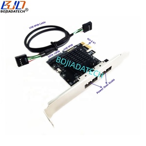 Venta al por mayor 2 * Power Over <span class=keywords><strong>ESATA</strong></span> Port a <span class=keywords><strong>PCI</strong></span>-E PCIE 1X adaptador Riser Card SATA 15PIN Power 6Gbps para 2,5 "3,5" unidad de disco duro - Product Image 1