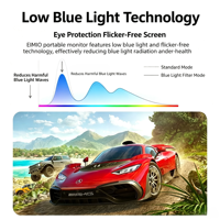 AHXJKA 23,8 Zoll LED Tragbarer Monitor mit verstellbarem Standfuß, 180Hz Bildwiederholrate, 100% sRGB, FHD IPS Panel, 2 integrierte Lautsprecher, Business