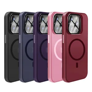 Geili Skin Matte Magnetic Phone Case For Iphone 15 Pro Max Mobile Phone Cases For Iphone 14 Pro Max With Protective Lens Bracket