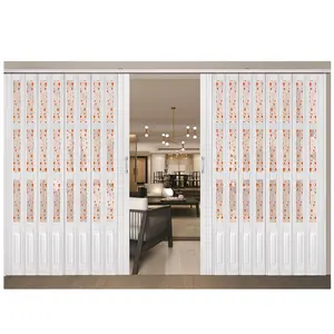 BOWDEU DOORS PVC Folding Sliding Door For Houses Bi-fold Interior Room Divider Plastic Customization Modern Design