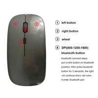 Mouse Bluetooth dan Mouse Nirkabel 2.4G Mouse Senyap untuk PC iPad Notebook Tablet