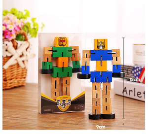<span class=keywords><strong>Robot</strong></span> transformador de madera colorido más nuevo, plegable de cubo Manual juguete, juguetes educativos para niños, juguete de <span class=keywords><strong>Robot</strong></span> de madera para niños - Product Image 6