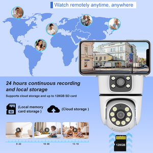 Pabrik OEM 4 + 4 8MP AI Tuya kamera pintar 360 keamanan nirkabel 2.4G 5G WIFI6 lensa ganda pengawasan Wifi 4K kamera keamanan - Product Image 6