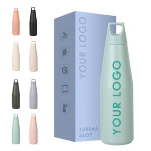 Hot Seller 580ml/1080ml Custom Logo Double Wall Thermos <b>Flask</b> Insulated Stainless Steel Powder Coated Luxury Water <b>Bottle</b> - Product Image 1