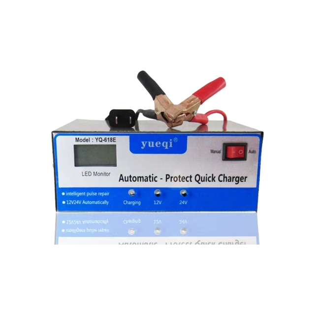 YQ-500AAIntelligent Pulse LCD Display 12V/24V Battery Charger for Cars and Motorcycles Repair Use for Vehicles