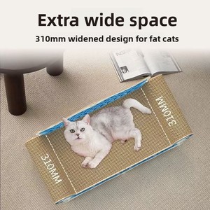 Griffoir pour chat écologique de style canapé inclinable avec design chaise longue en carton ondulé, jouet pour chat au style mignon - Product Image 2