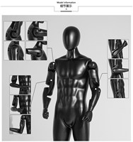 Mannequin robotisé corps entier réglable pour présentation de vêtements, avec bras flexibles et mobiles, modèle homme