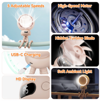 Ventilateur de poussette rechargeable 3600 mAh, flexible, avec trépied et clip, 120° °   Ventilateur portable USB rechargeable avec LED