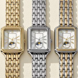 Montres de luxe à quartz pour femmes, de haute qualité, carrées, de style <span class=keywords><strong>Moonswatch</strong></span>, étanches à 30 m, avec fonction phase de lune réelle - Product Image 6