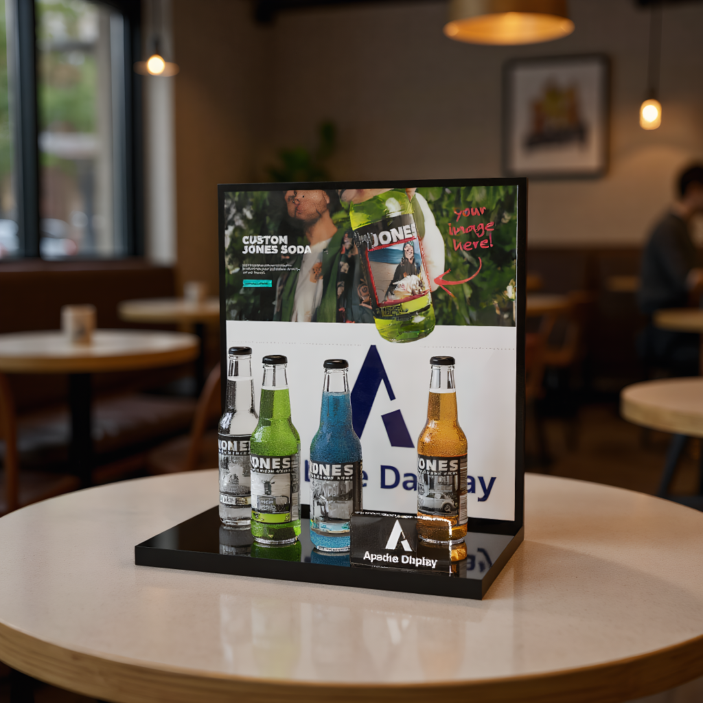 Customized Acrylic Tabletop Beverage Display Rack for Bars and Retail Shops Easy to Assemble — view 4
