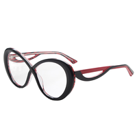 Visualmate Monture de lunettes unisexe de haute qualité, ronde irrégulière, transparente, anti-lumière bleue, en acétate, Montature Per Occhiali