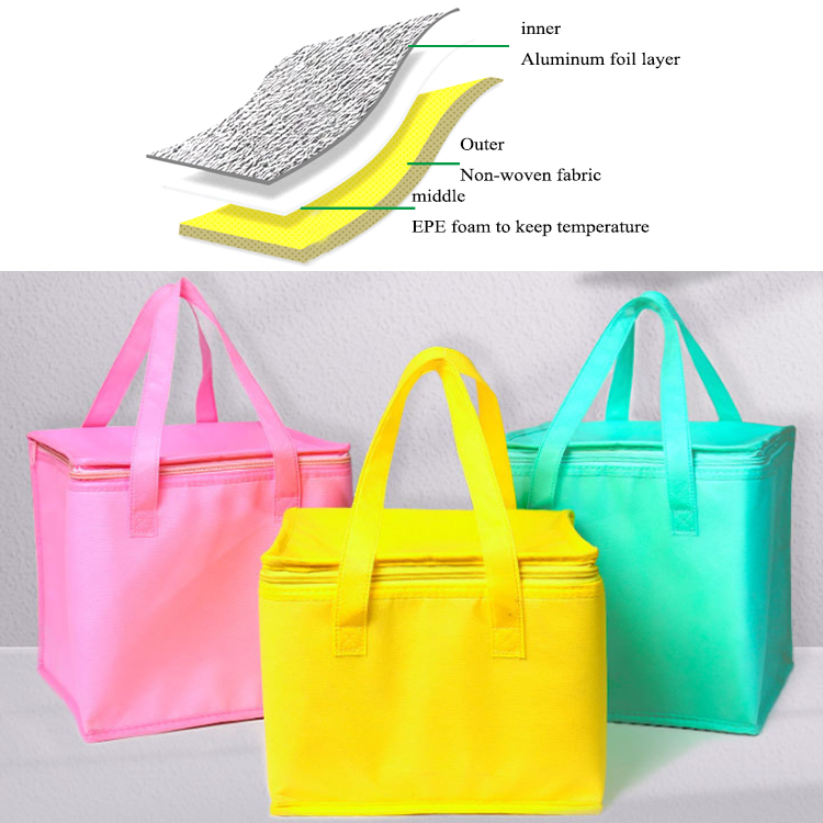 Non Woven Insulated Thermal Food Delivery Coller Bag Box