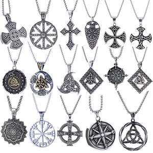 Pendentif personnalisé rétro tendance en acier inoxydable, style viking, unisexe, directement <span class=keywords><strong>de</strong></span> l'usine, pour le marché transfrontalier européen et américain - Product Image 1