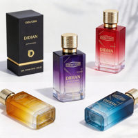 Emballage Premium Personnalisé, Flacon de Parfum en Verre Rectangulaire 30ml 50ml 100ml, Vaporisateur de Cologne, Flacons d'Échantillon de Parfum de Luxe avec Boîte