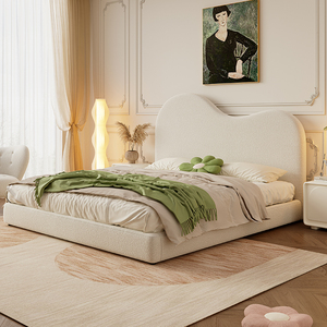 Letto moderno morbido e confortevole per bambini letto imbottito in tessuto bianco a forma di collina <span class=keywords><strong>testiera</strong></span> letto per bambini - Product Image 6