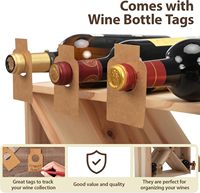 Support à vin compact 24 bouteilles en bois naturel marron pour cave, bar, cuisine, décoration intérieure – Présentoir personnalisé – Offre spéciale