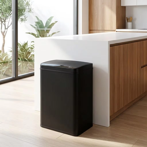 Cestino per Rifiuti Nero da 50L (13 Galloni) con Doppio Sensore e Coperchio, Struttura Verticale, per Casa, <span class=keywords><strong>Cucina</strong></span> e Ufficio - Il Più Venduto in Europa - Product Image 5