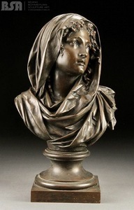 Ornement décoratif de buste de dame européenne sculpté à <span class=keywords><strong>la</strong></span> main en <span class=keywords><strong>laiton</strong></span> de style antique (version cadeau) - Product Image 3
