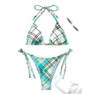 Conjunto de Bikini Sexy con Estampado Floral y Cordones, Traje de Baño Triangular con Logotipo Personalizado, Traje de Baño de Lujo para Mujer - Product Image 2