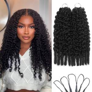 <span class=keywords><strong>Capelli</strong></span> Umani 100% Pre-Separati Miracle Knots Feather Crochet, Non Trattati, Ricci Birmani Pre-Loopati - Product Image 1