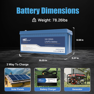Batterie LiFePO4 GSP 24V 200Ah 5120Wh, pack de batteries au lithium pour système solaire, UPS, camping-car, bateau, voiturette de golf, applications marines, alimentation de secours domestique - Product Image 4