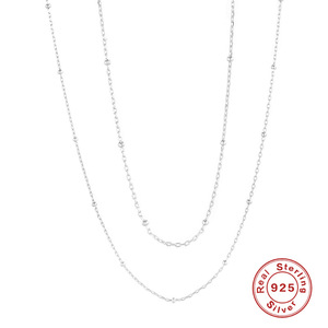Collier superposé pour femme en argent pur S925 avec chaîne à perles, élégant, polyvalent et simple, accessoire de mode pour clavicule - Product Image 6