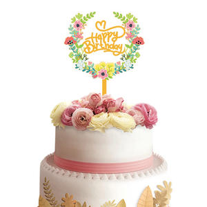 Décoration de gâteau en <span class=keywords><strong>fleurs</strong></span>, fournitures de décoration de gâteau d'anniversaire, impression de <span class=keywords><strong>fleurs</strong></span>, Toppers de gâteau en acrylique, vente en gros, <span class=keywords><strong>2023</strong></span> - Product Image 5