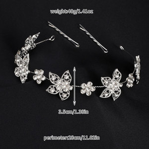 Exquisitos Accesorios <span class=keywords><strong>para</strong></span> el Cabello de Cristal, Corona, Diadema de Boda, Diadema de Princesa <span class=keywords><strong>para</strong></span> Baile de Graduación, Diadema de Dama de Honor con Flores de Diamantes de Imitación - Product Image 5