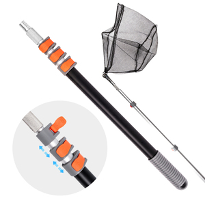 Perche télescopique multifonctionnelle en aluminium extensible avec connecteur universel pour têtes de filets de pêche pliables interchangeables - Product Image 1