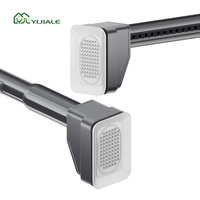 YIJIALE, fournisseur Fortune 500, barres de rideaux extensibles à un clic, finition grise, 1-4,4 m, 32 mm, pour grandes salles