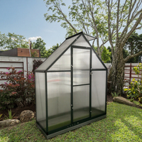 Serre en polycarbonate à 1 pétale personnalisable et écologique, revêtement en aluminium blanc en poudre, bonne isolation thermique pour les jardins