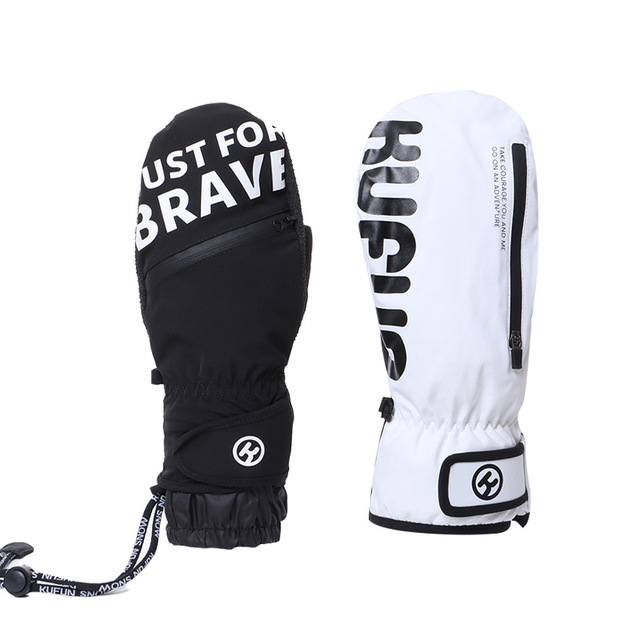 Waterproof Windproof Winter Thermal Gloves with External Wrist Strap Thickened 3M Insulated Snowboard Mittens