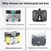 Vente en gros transfrontalière Nouvelle boîte de rangement arrière colorée à dégagement rapide en alliage d'aluminium pour moto 45L-100L, compatible véhicules électriques